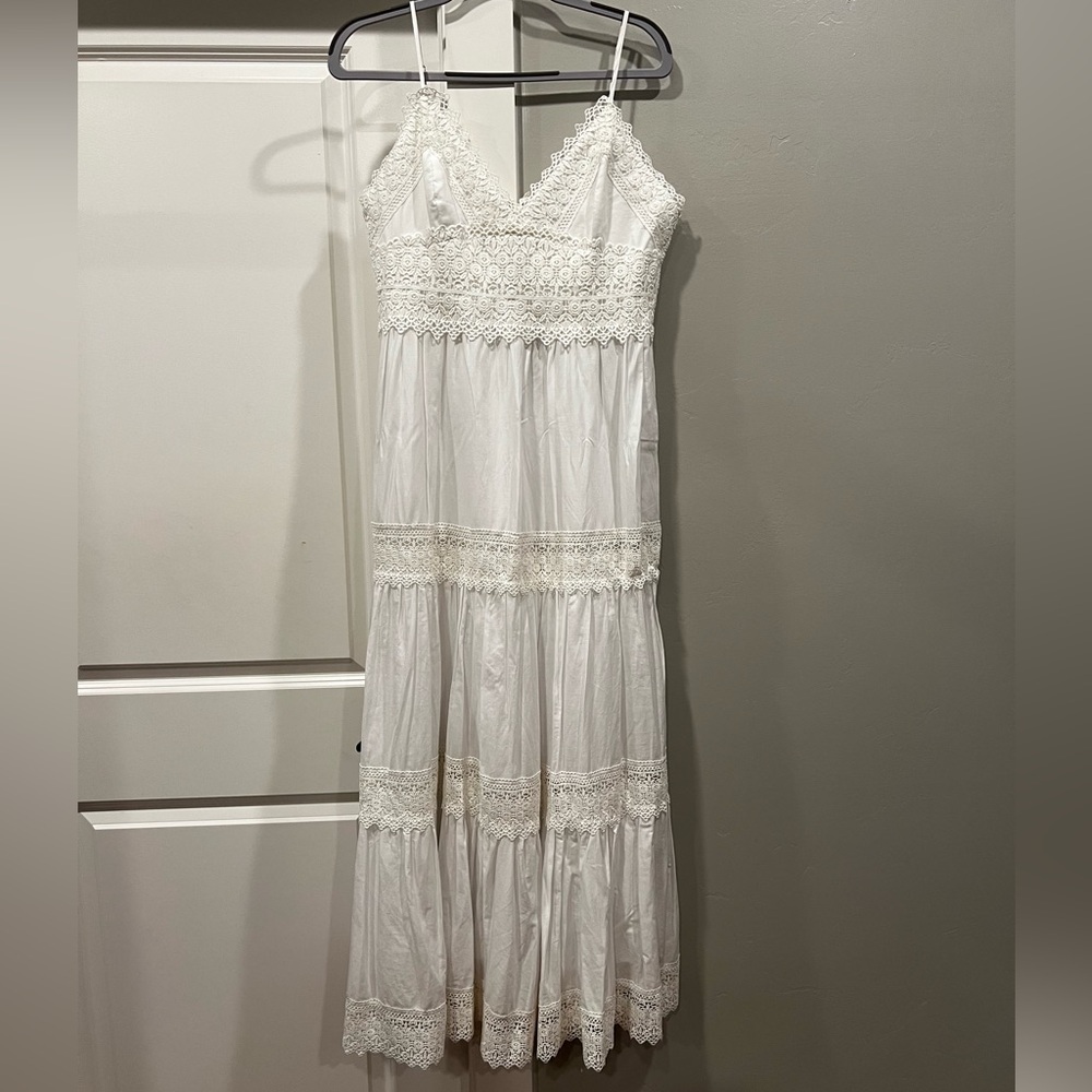 ANTONIO MELANI White Tiered Maxi Sundress Size 10